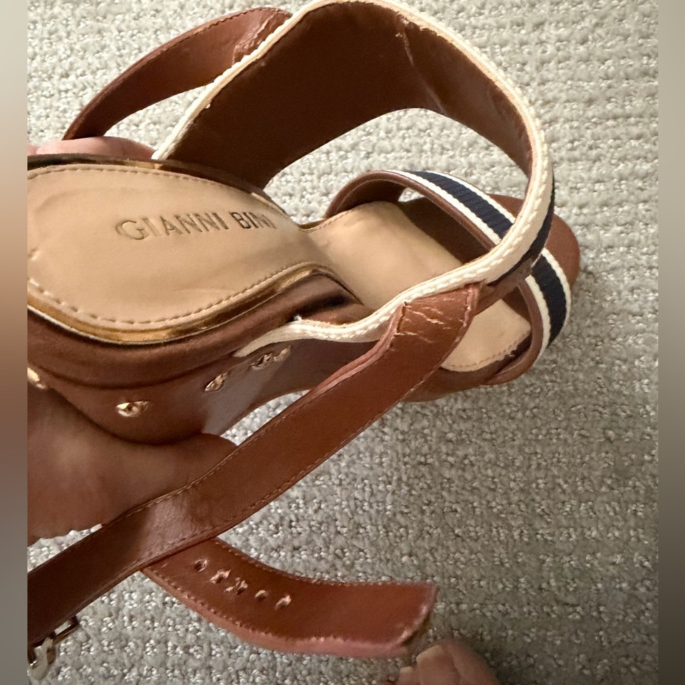 Gianni Bini “Brana” Nautical Wedge Sandals Size 6 - Picture 7 of 7